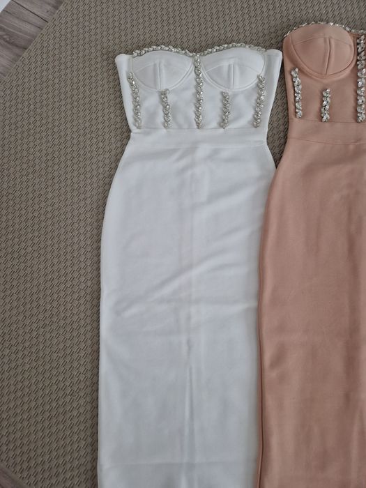 Vand rochie bandage nou alb cununie civila botez marime M