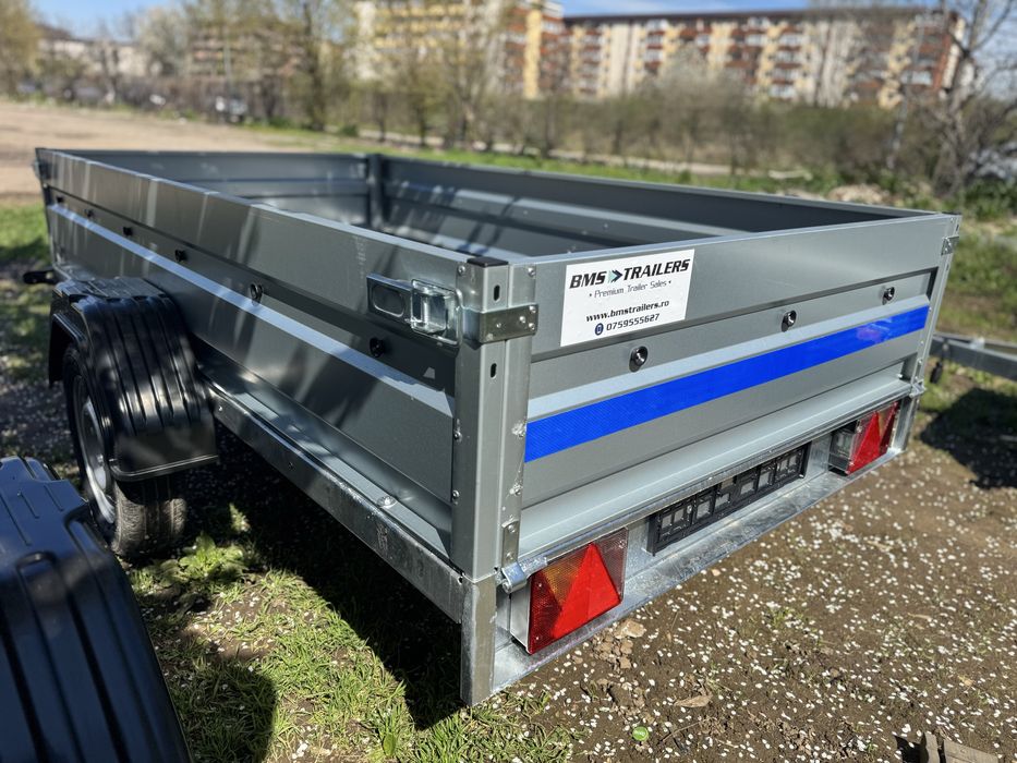 Remorcă nouă 750 kg basculabilă, 242x132 cm, CIV+RAR efectuat, ideală ATV, posibilitate RATE!!