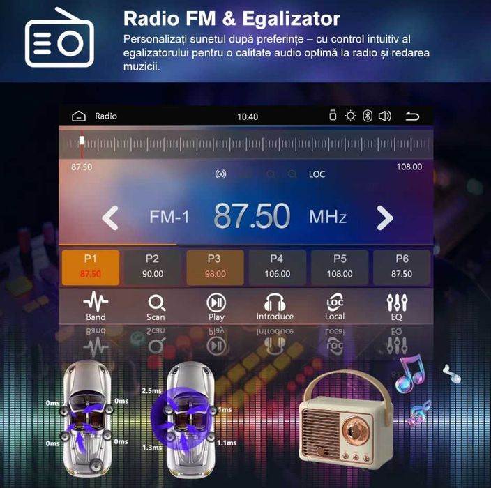 Navigatie GPS 2DIN Wireless CarPlay & Android Auto | Cameră Marșarier Inclusă