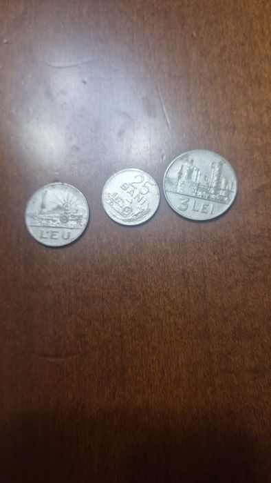 Moneda 1leu 1966 moneda 3lei 1966 moneda 25  bani 1966
