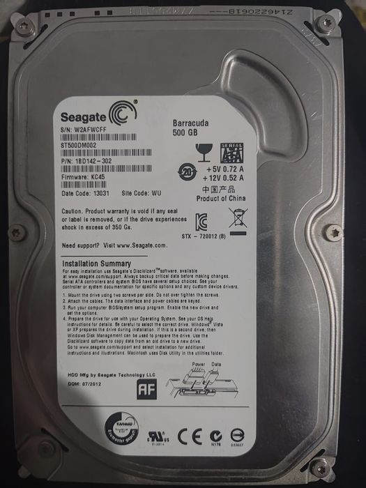 Жесткий диск Seagate 500gb гб