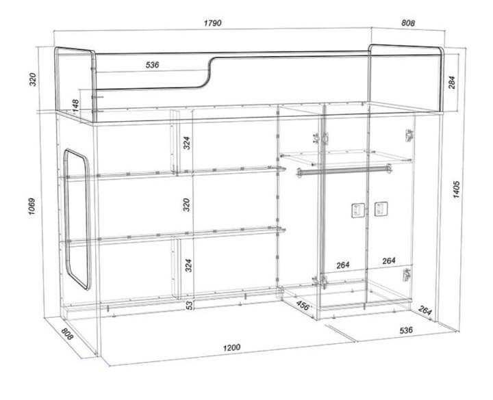 Кровать-чердак для девочки