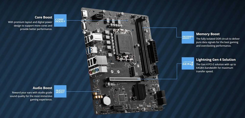 Kit  LGA 1700 MSI PRO H610M-E DDR4 + Intel I5 14400f (garantie 2028)