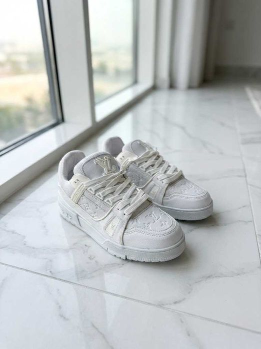 Adidasi LV Trainers Full Alb - White - PREMIUM - Full Box