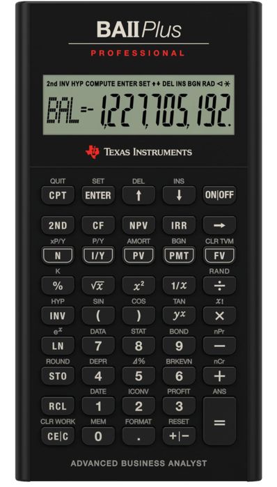 Texas Instruments BA II Plus professional финансовый калькулятор. CFA