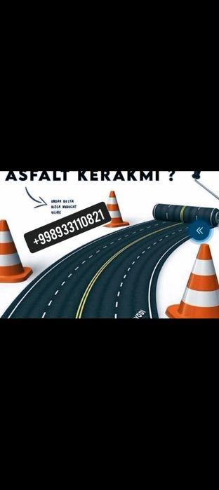 Asfalt xizmati eng qulay narxlarda!!!
10 yildan ortiq yuqori malakali