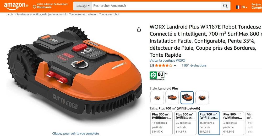 Robot inteligent pentru tuns iarba WORX Landroid Plus WR167E