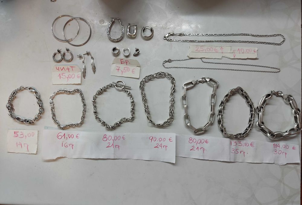 ПРОМО ЦЕНА до 25.03. на Сребърни бижута-гривни, колиета, обеци 925