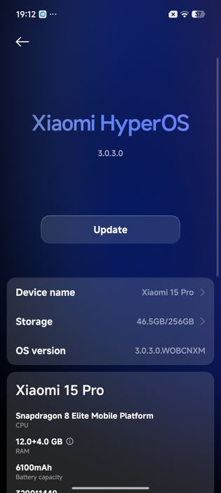 Xiaomi 15 pro Chinese rom 12/256