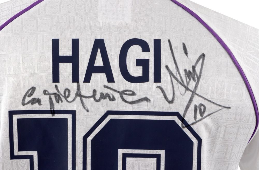 Tricou cu autograf Gheorghe Hagi - inramat