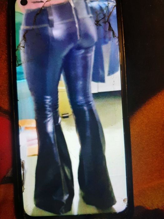 Mis sixty flare nixye, pantaloni  evazati  piele  naturala