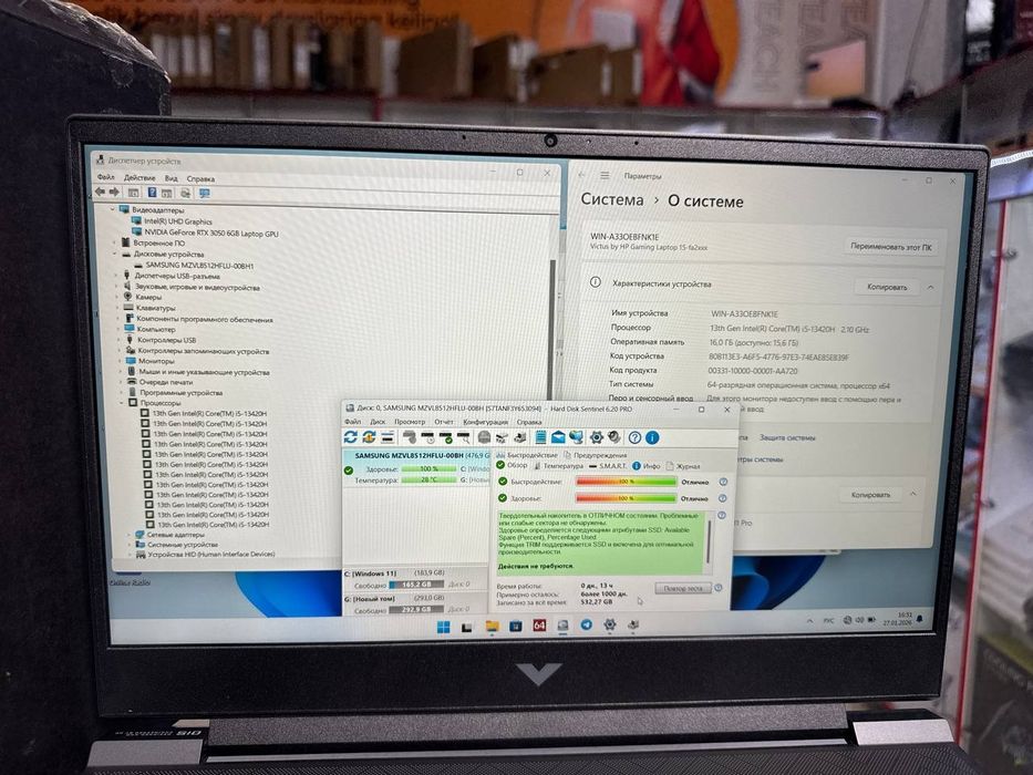 13 soat ishlagan full karobka dakumentlari bor HP Victus i5-13420H