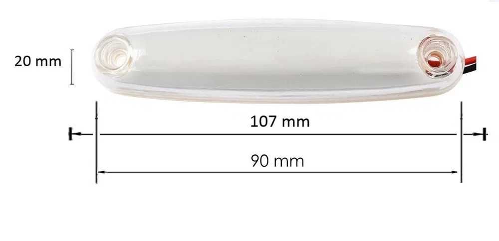 1бр. диодни  LED ЛЕД габарити НЕОН светлина 12-24V, 3 цвята