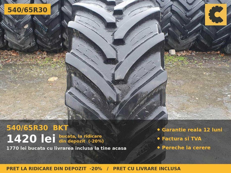 ANVELOPE 540/65R30 BKT Cauciucuri Tractor Spate 4x4 New Holland Case Deutz Valtra SH GARANTIE 12 Luni Factura TVA