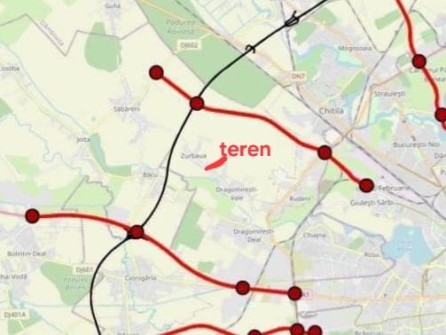 Teren 2.456 mp Zurbaua – 2 fronturi stradale | A0 la 2 km | Asfalt + utilități