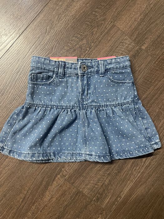 Нова дънкова пола 104см