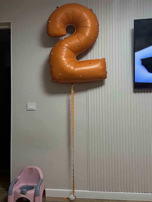 Гелевый шар цифра 2