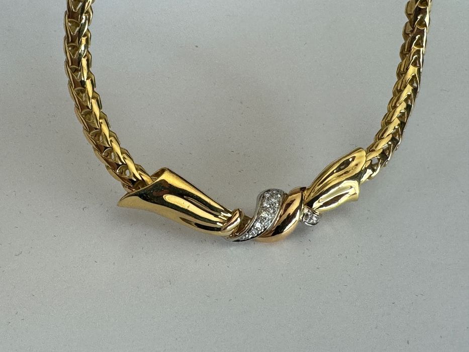 Оригинално 18К Златно Колие Damiani 45г с Диаманти; Топ Оферта!