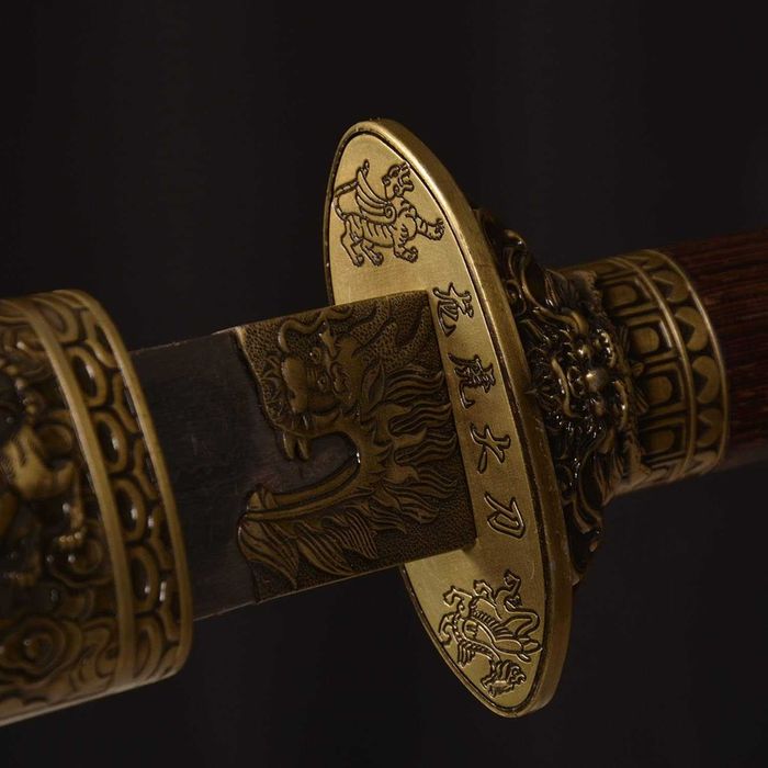 Jian Традиционен остър китайски меч с дървена кания и кутия с резета