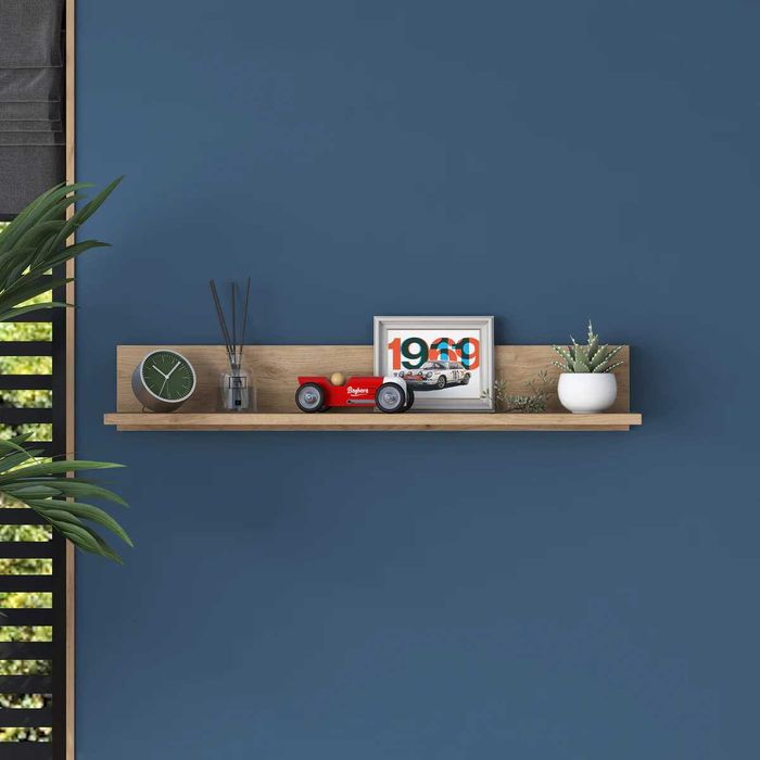 Декоративен стенен рафт Puzzle-home 2637, ПДЧ, Два цветови варианта