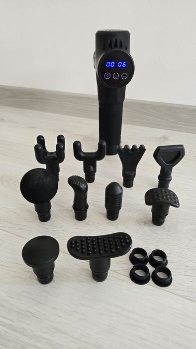 Pistol de masaj ANSGEC- 30 viteze, 10 capete, geanta originala