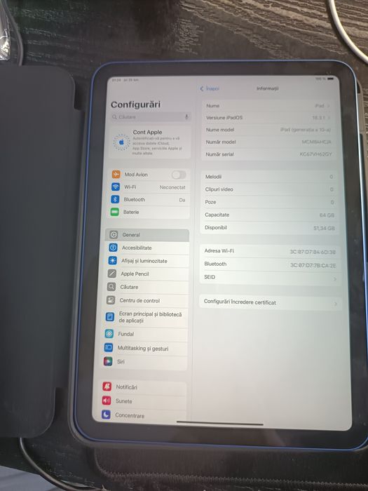 Ipad 10, 64gb, impecabilă, cu husa