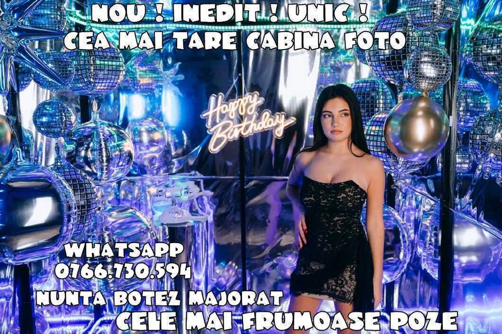 Arcada baloane 18 ani / nunta photocorner Cabina foto majorat petrecere Cabina oglinda lux Cabina foto nunta / cununie