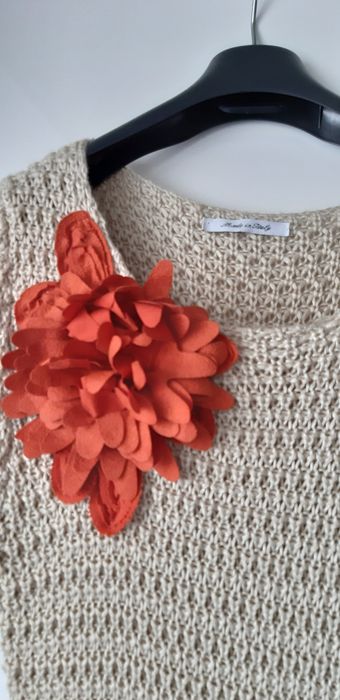 Rochie tricotata bej din lana si bumbac Italia ,superba M