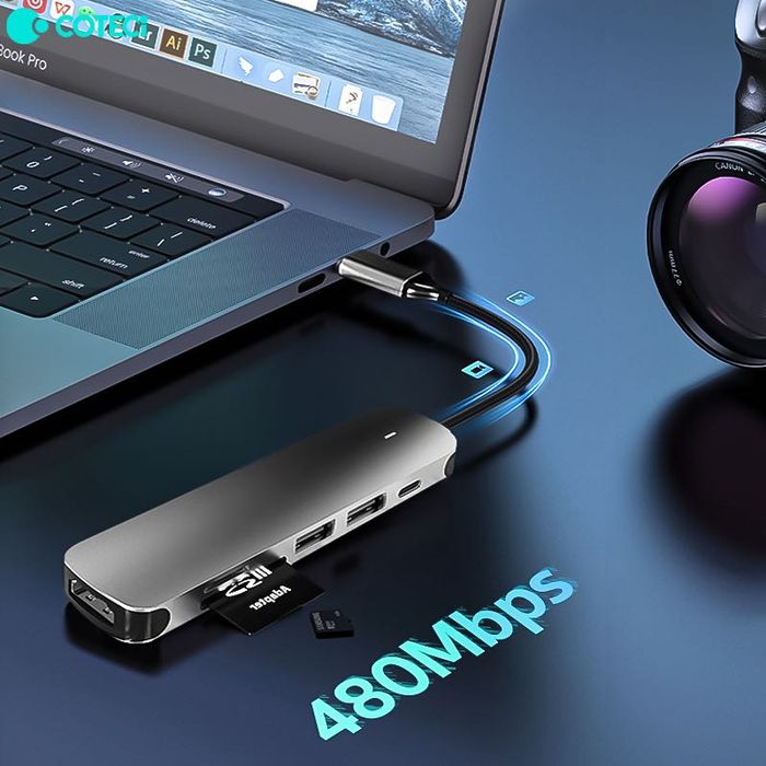 COTECi 4in1 HUB Type-C To USB3.0+USB2.0 ( MacBook iPad usb Hub)