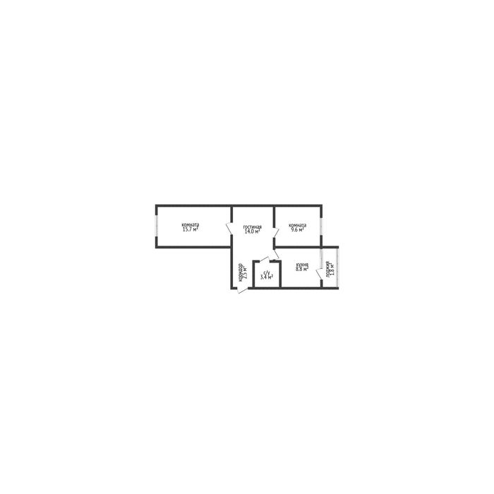 3-комн. квартира, 55.8м², 2/9 этаж