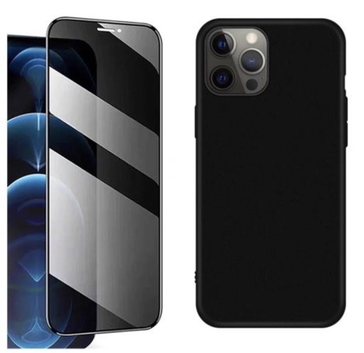 Husa Dust Case si Folie Sticla Privacy Iphone 13/14/15/ MINI PRO MAX