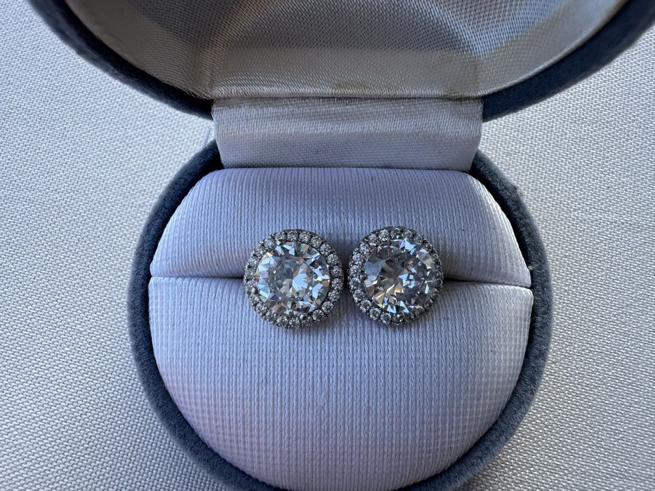 Cercei din argint si cubic zirconia