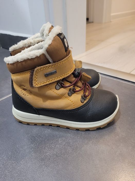 Ghete de iarna cu tehnologie Gore-Tex, Negru, Maro Ocru, 26 EU