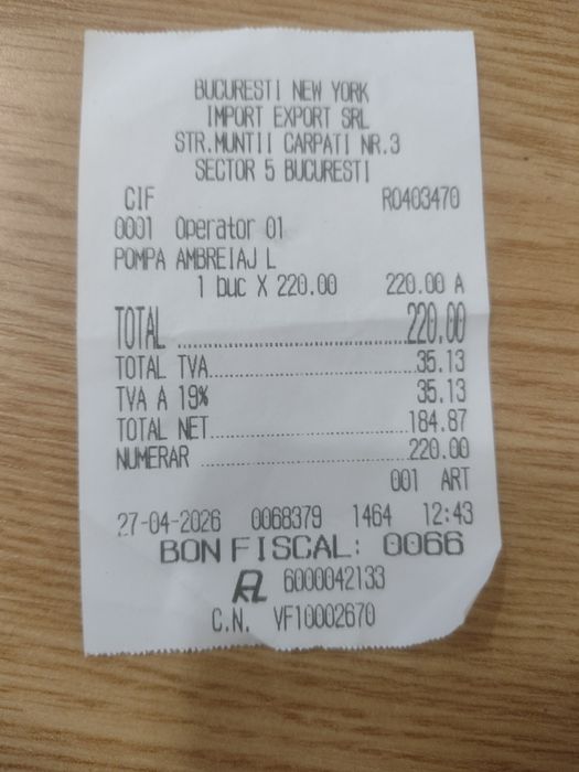 Vând pompă ambreiaj MCV-VAN
