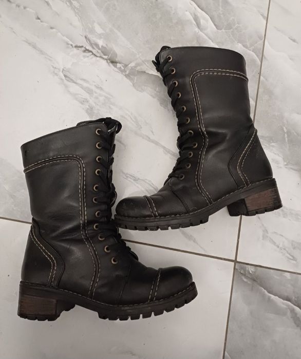 Зимние сапоги кожа