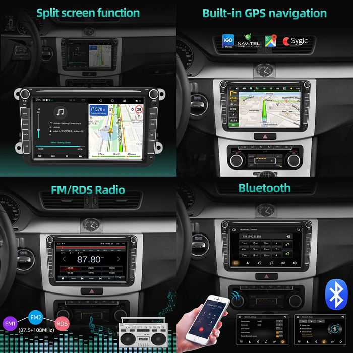 Android Мултимедия VW Skoda Seat Octavia golf 5 6 touran Passat Jetta