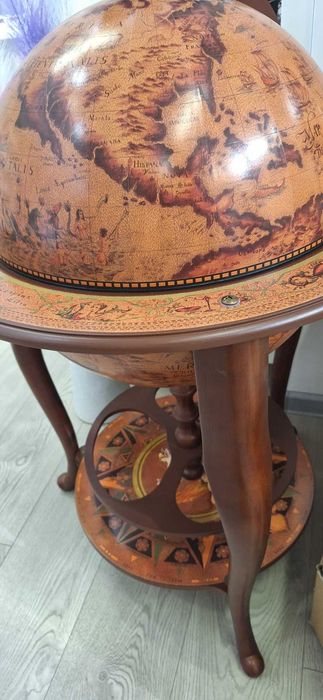 Нов - Голям Глобус Луксозен Мини Бар - Поставка за Бутилка  - Юбилей!