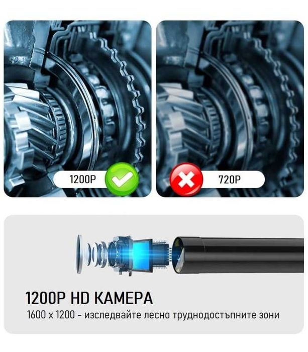 Ендоскоп камера Inskam 110A WiFi HD 1200P 8мм HARD IP68