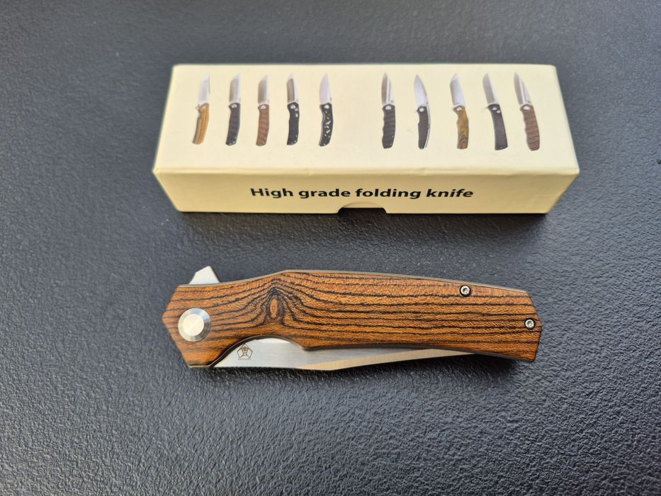 Сгъваем нож SHIROGOROV,стомана D2 с дървена дръжка,SH201