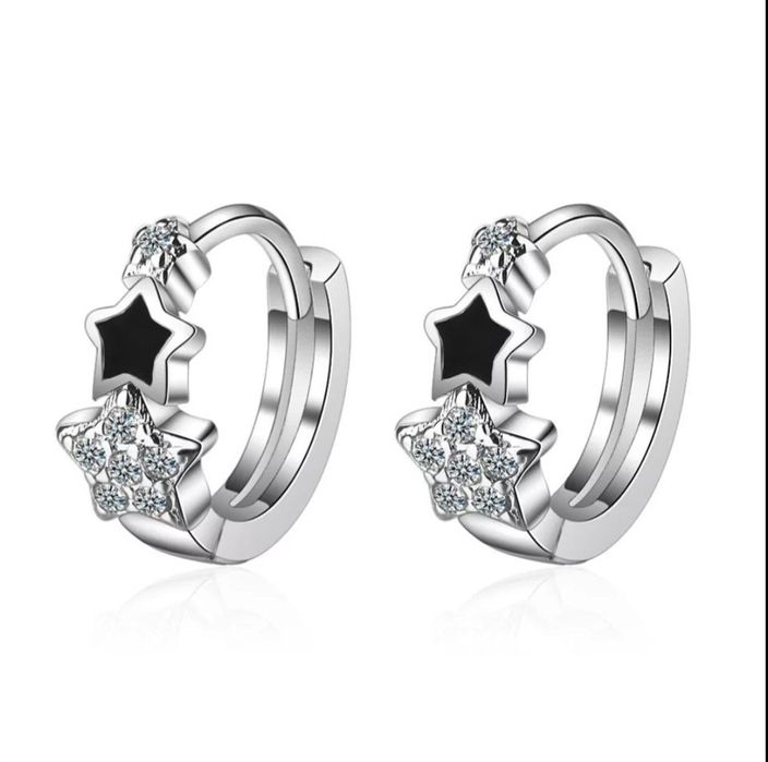 Уникални сребърни обици с кристали