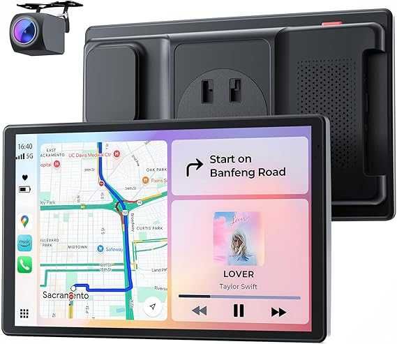 Ecran auto portabil de 8'' pentru Apple CarPlay și Android Auto