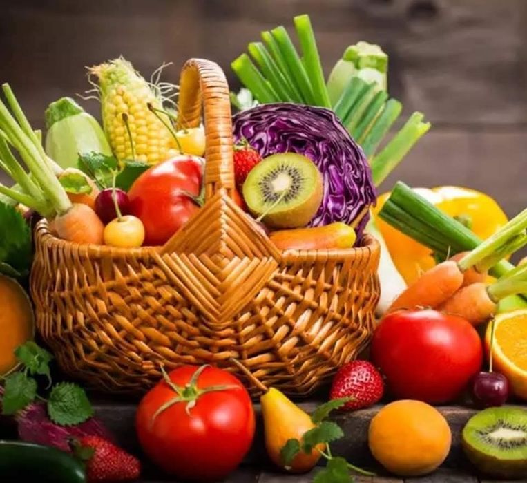 Tablou Canvas  Coș  cu fructe și legume