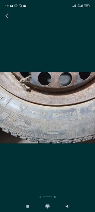 Cauciuc anvelopă iarnă 14 țoli și pentru roată rezervă...