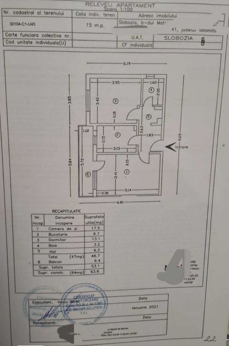 Vand Apartament 2 camere lângă Gara Slobozia