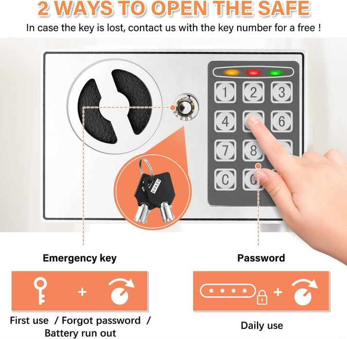 SEIF electronic digital de perete - 2 modele - 14L si 22L - Negru