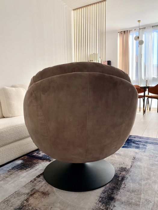 Fotoliu rotativ catifea Beliani