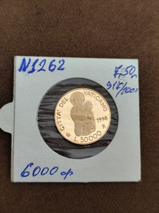 50 000 лири Ватикана папа Йоан Павел II