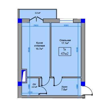 Yu  Продаётся по переуступке 1комн 47м2 квартира на Бектемире