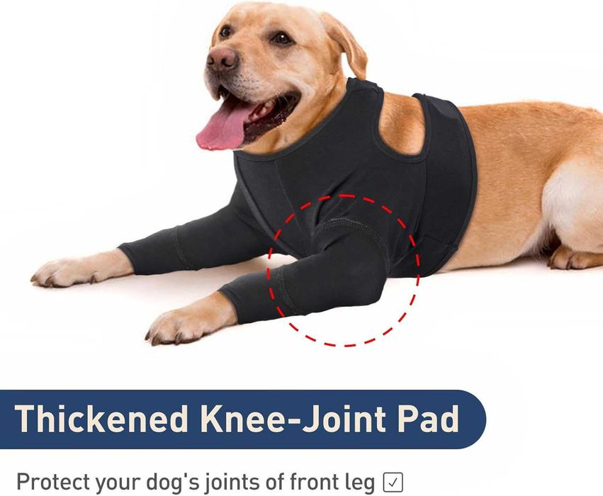 IECOii Хирургически костюм за кучета за предни крака,черен-3XL