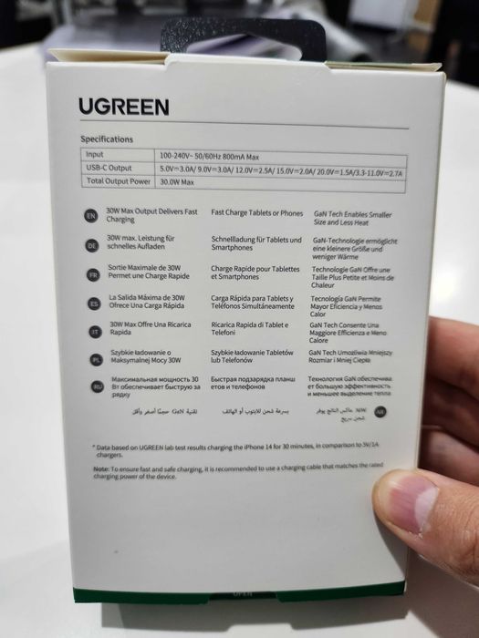 Зарядное устройство UGREEN CD319, USB-C, Space Gray